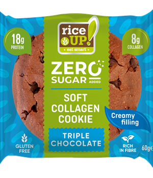 Rice Up zero kollagén, protein keksz triplacsoki ízű 60 g