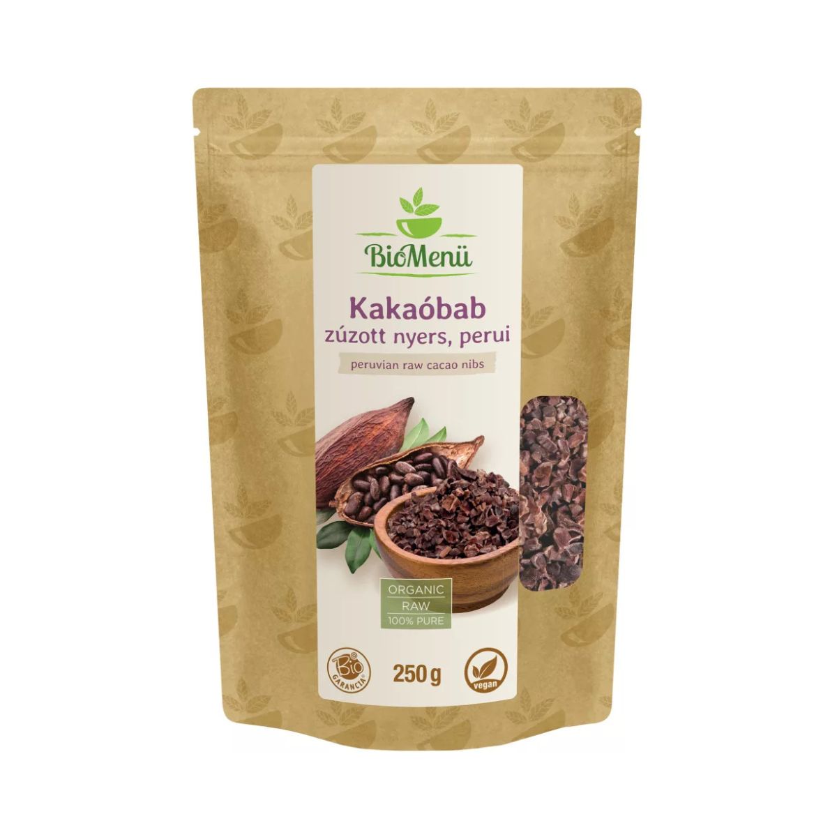 BioMenü bio perui zúzott nyers kakaóbab 250 g