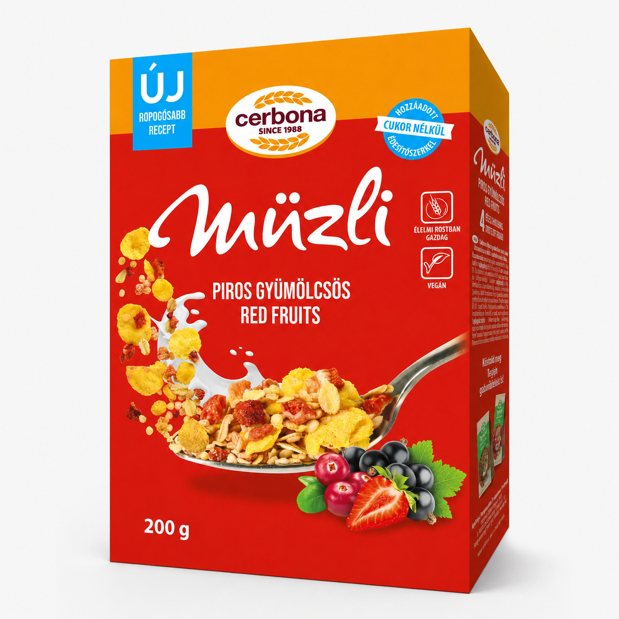 Cerbona müzli piros gyümölcsös 200 g