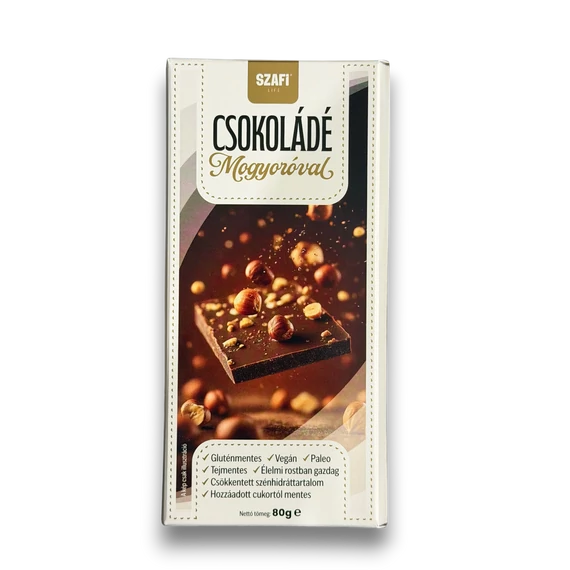 Szafi Life Csokoládé mogyoróval 80g (gluténmentes)