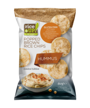 Rice Up barna rizs chips humusz ízu 60 g