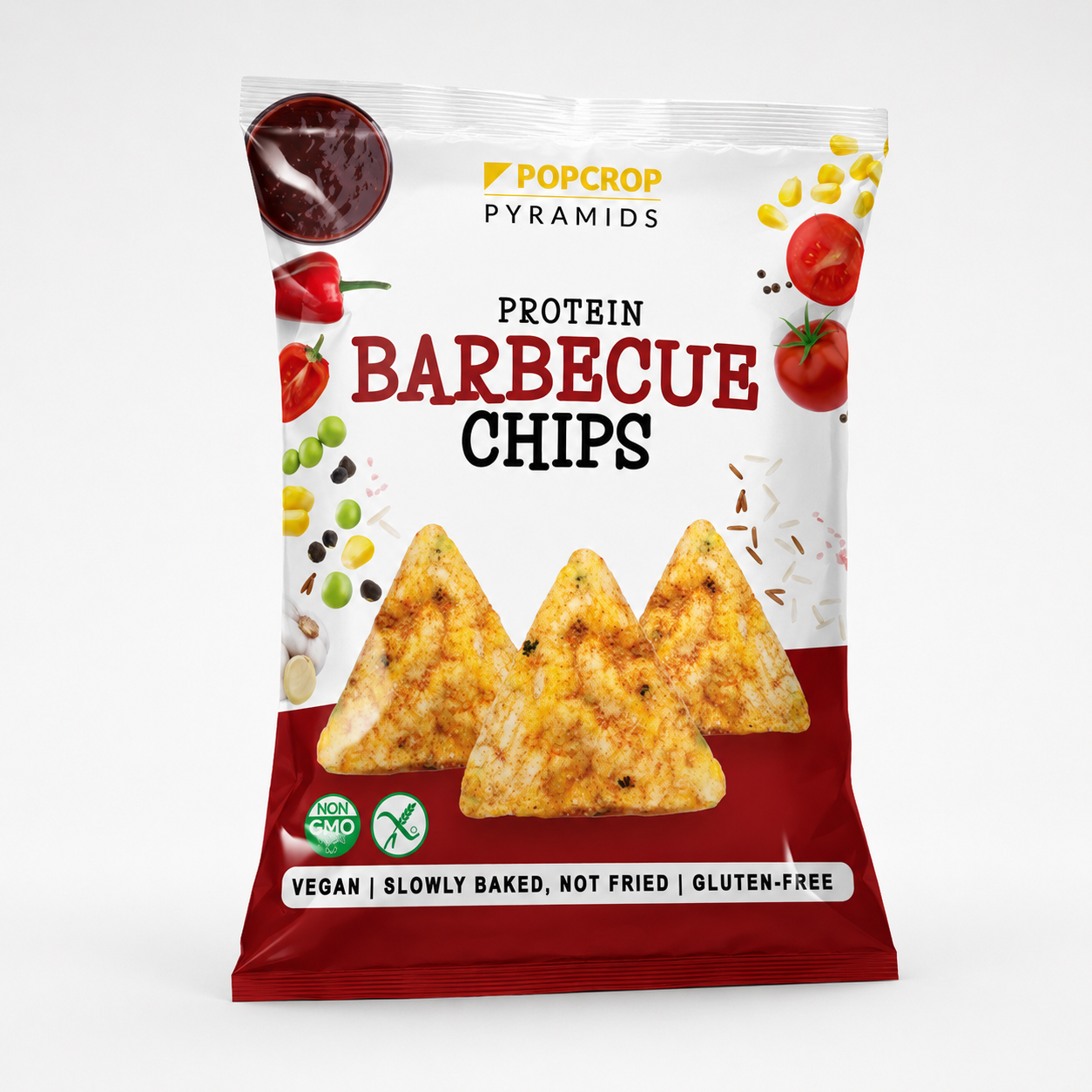 Popcrop Protein Piramis snack Barbecue